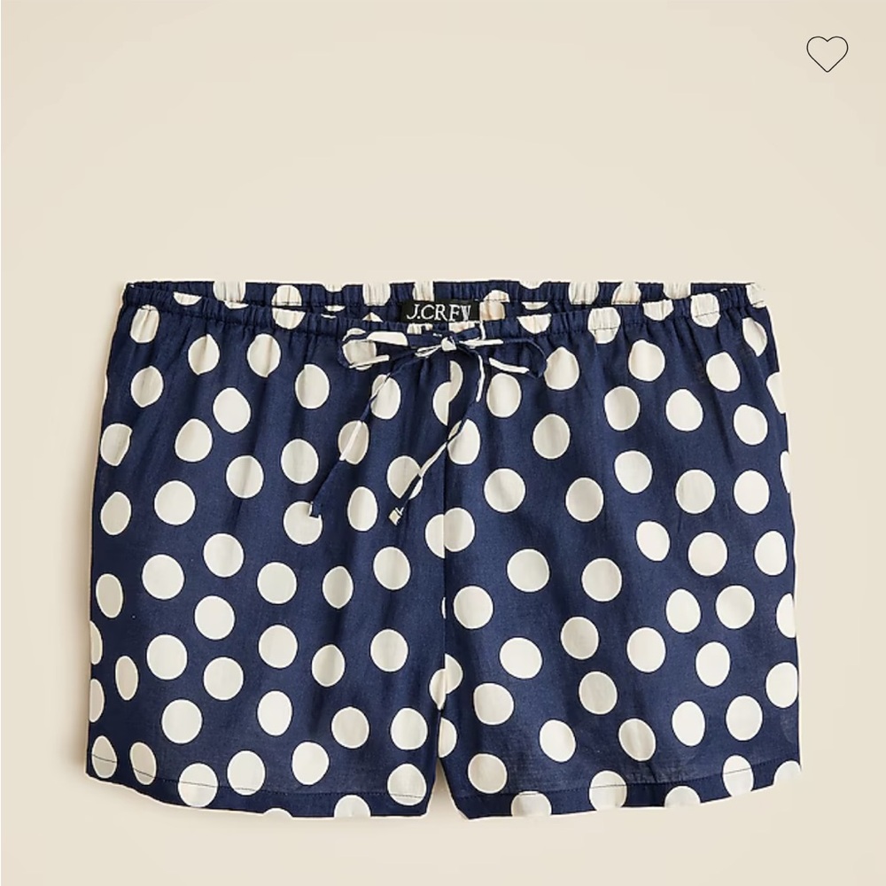 J. Crew Cotton voile beach short in polka-dot print